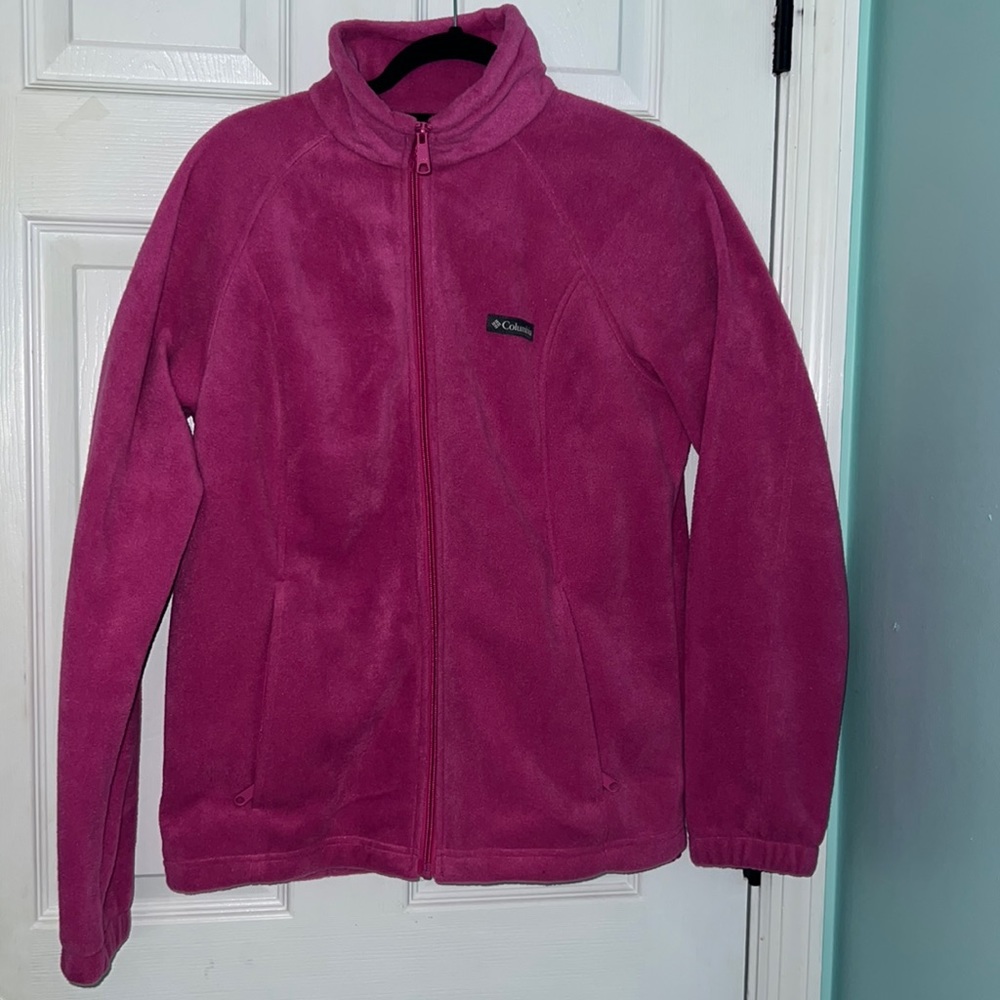 Columbia, magenta, fuzzy, jacket